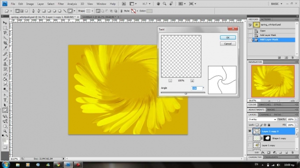 Creation of spring whirlpool: Step 7